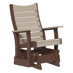 2' Contour Glider Porch Swing Weatherwood & Chestnut Brown