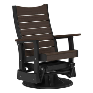2’ Contour Swivel Glider Porch Swing Brazilian Walnut & Black