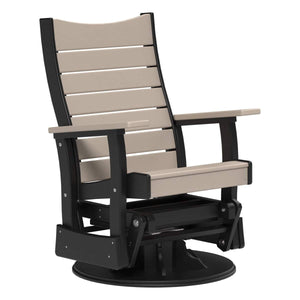 2’ Contour Swivel Glider Porch Swing Weatherwood & Black