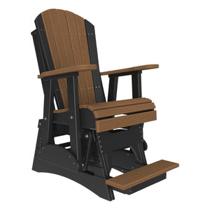 2ft Adirondack Balcony Glider Outdoor Glider 2ft / Antique Mahogany & Black