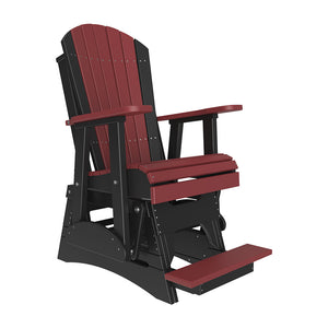2ft Adirondack Balcony Glider Outdoor Glider 2ft / Cherrywood & Black