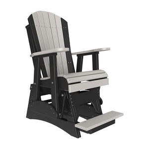 2ft Adirondack Balcony Glider Outdoor Glider 2ft / Dove Gray & Black