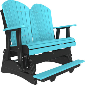 4' and 5' Adirondack Balcony Glider Outdoor Glider 4ft / Aruba Blue & Black