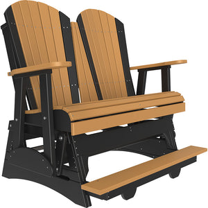 4' and 5' Adirondack Balcony Glider Outdoor Glider 4ft / Cedar & Black