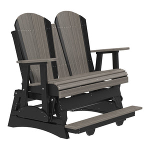 4' and 5' Adirondack Balcony Glider Outdoor Glider 4ft / Coastal Gray & Black