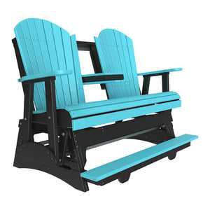 4' and 5' Adirondack Balcony Glider Outdoor Glider 5ft / Aruba Blue & Black