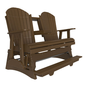 4' and 5' Adirondack Balcony Glider Outdoor Glider 5ft / Chestnut Brown