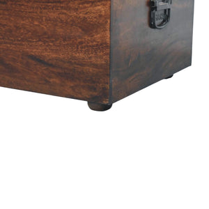 Tan Leather Storage Trunk Bench Bench