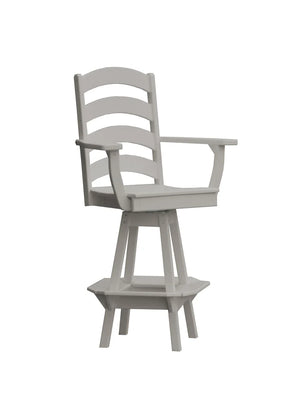 Ladderback Swivel Counter Chair with Arms