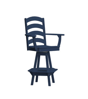Ladderback Swivel Counter Chair with Arms