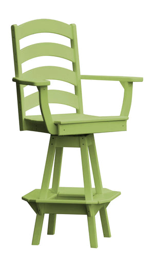 Ladderback Swivel Counter Chair with Arms