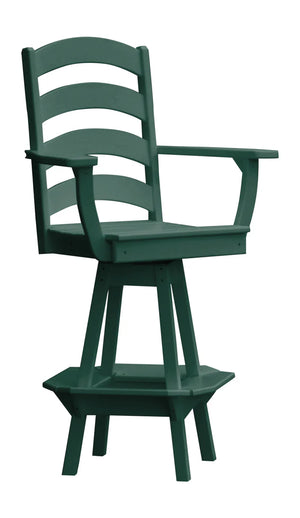 Ladderback Swivel Counter Chair with Arms