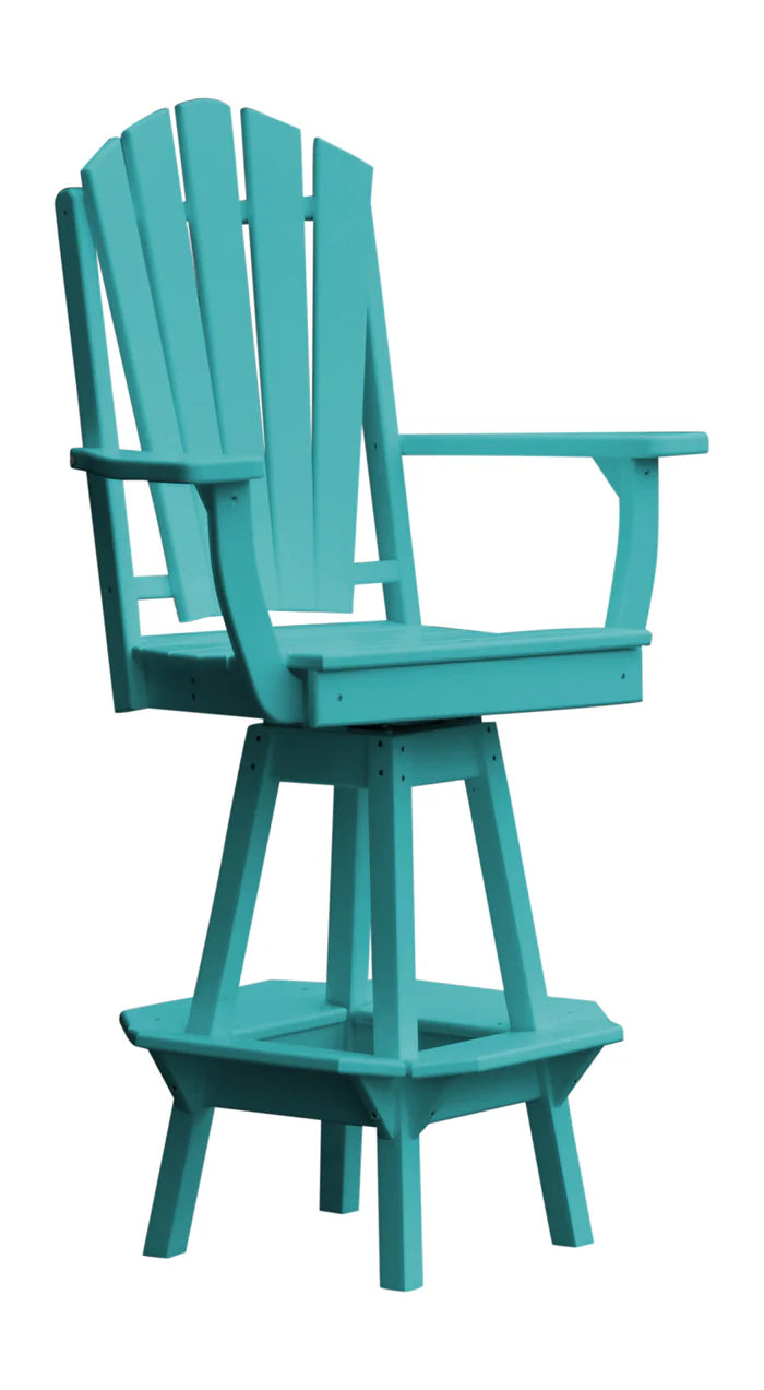 Fanback Swivel Counter Chair with Arms