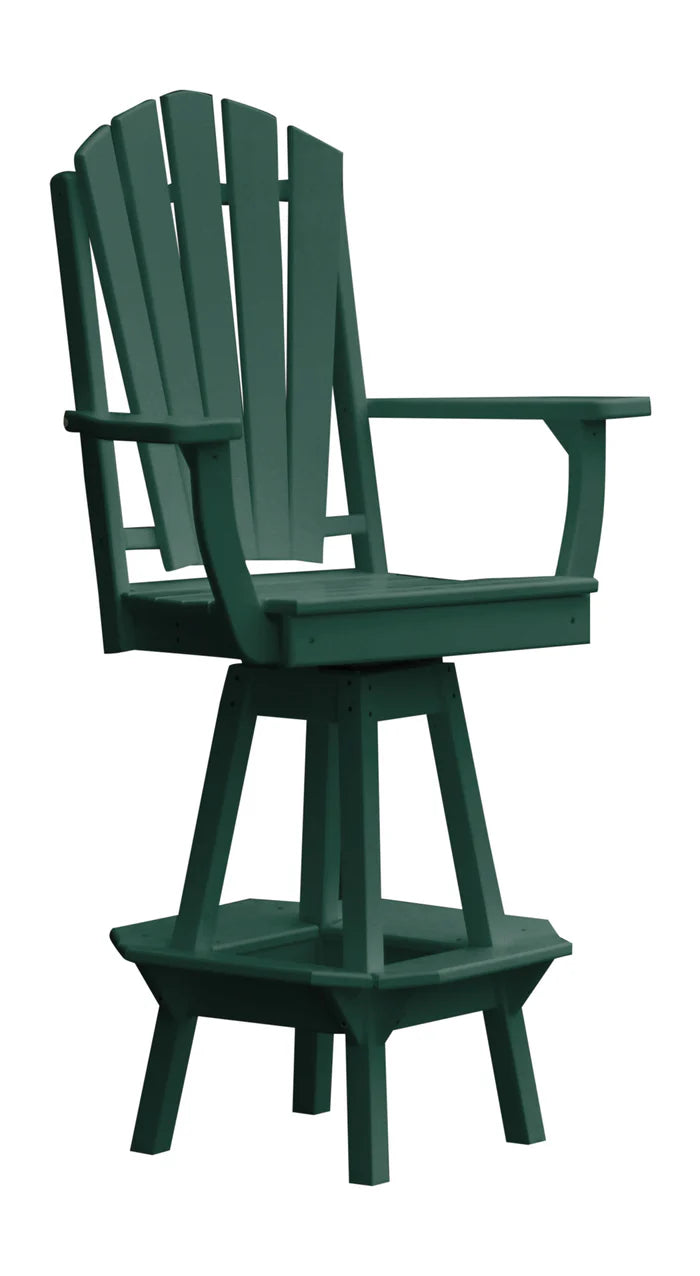 Fanback Swivel Counter Chair with Arms