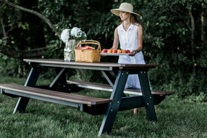 Heritage 72" Picnic Table with Attached Benches - The Charming Bench Company