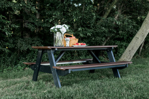 Heritage 72" Picnic Table with Attached Benches - The Charming Bench Company