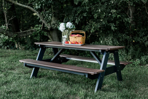 Heritage 72" Picnic Table with Attached Benches - The Charming Bench Company