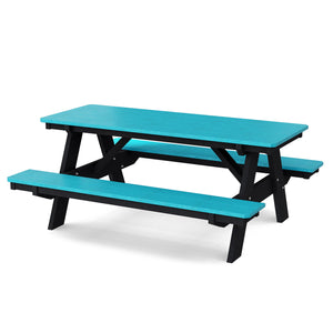 Heritage 72" Picnic Table with Attached Benches - The Charming Bench Company