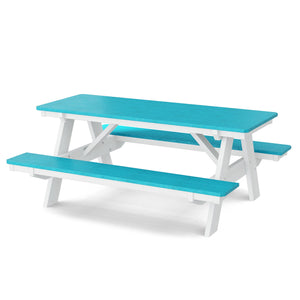 Heritage 72" Picnic Table with Attached Benches - The Charming Bench Company