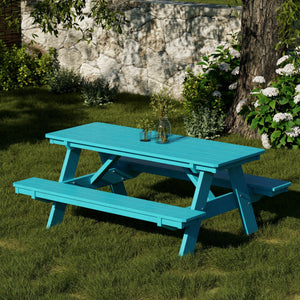 Heritage 72" Picnic Table with Attached Benches - The Charming Bench Company
