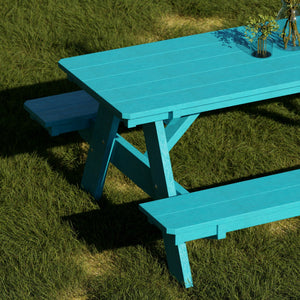 Heritage 72" Picnic Table with Attached Benches - The Charming Bench Company