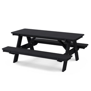 Heritage 72" Picnic Table with Attached Benches - The Charming Bench Company