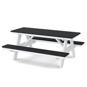 Heritage 72" Picnic Table with Attached Benches - The Charming Bench Company