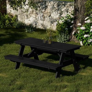 Heritage 72" Picnic Table with Attached Benches - The Charming Bench Company
