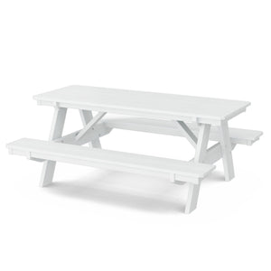 Heritage 72" Picnic Table with Attached Benches - The Charming Bench Company