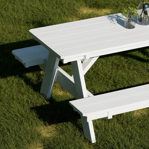 Heritage 72" Picnic Table with Attached Benches - The Charming Bench Company