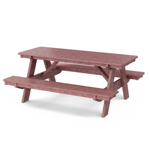 Heritage 72" Picnic Table with Attached Benches - The Charming Bench Company