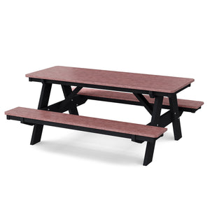 Heritage 72" Picnic Table with Attached Benches - The Charming Bench Company