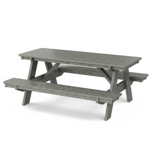 Heritage 72" Picnic Table with Attached Benches - The Charming Bench Company
