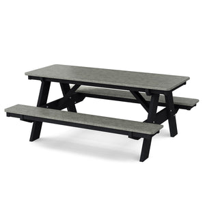 Heritage 72" Picnic Table with Attached Benches - The Charming Bench Company