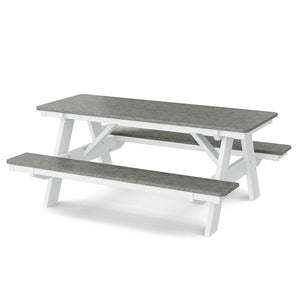 Heritage 72" Picnic Table with Attached Benches - The Charming Bench Company