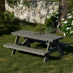 Heritage 72" Picnic Table with Attached Benches - The Charming Bench Company