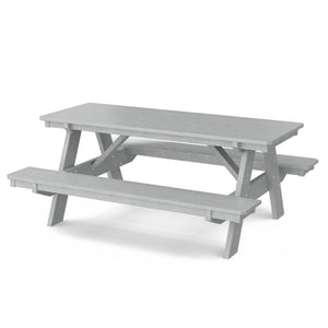 Heritage 72" Picnic Table with Attached Benches - The Charming Bench Company