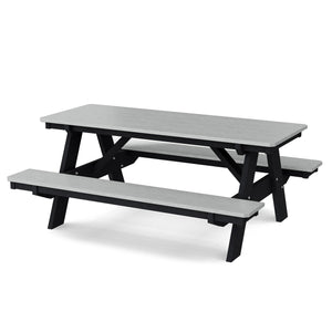 Heritage 72" Picnic Table with Attached Benches - The Charming Bench Company