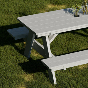 Heritage 72" Picnic Table with Attached Benches - The Charming Bench Company