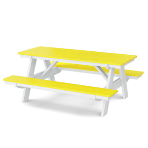Heritage 72" Picnic Table with Attached Benches - The Charming Bench Company