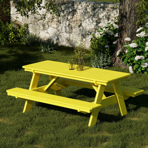 Heritage 72" Picnic Table with Attached Benches - The Charming Bench Company