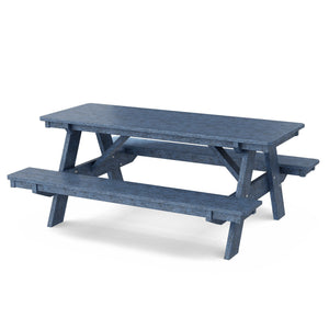 Heritage 72" Picnic Table with Attached Benches - The Charming Bench Company