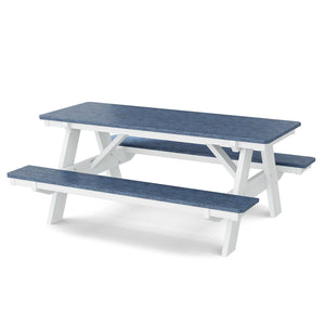 Heritage 72" Picnic Table with Attached Benches - The Charming Bench Company
