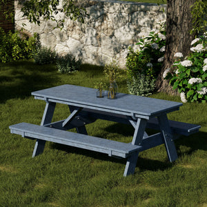 Heritage 72" Picnic Table with Attached Benches - The Charming Bench Company