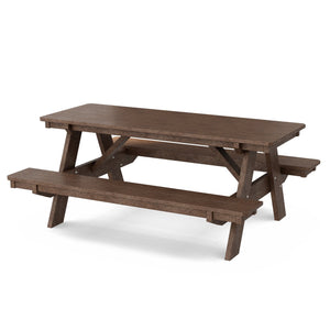 Heritage 72" Picnic Table with Attached Benches - The Charming Bench Company