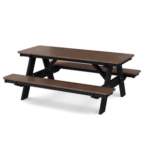 Heritage 72" Picnic Table with Attached Benches - The Charming Bench Company