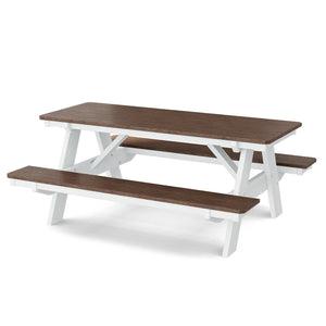 Heritage 72" Picnic Table with Attached Benches - The Charming Bench Company