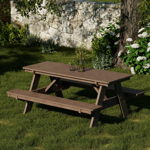 Heritage 72" Picnic Table with Attached Benches - The Charming Bench Company