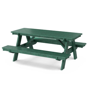 Heritage 72" Picnic Table with Attached Benches - The Charming Bench Company