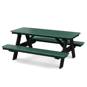 Heritage 72" Picnic Table with Attached Benches - The Charming Bench Company